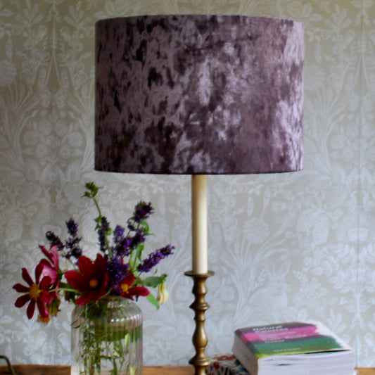 Handmade Crushed Velvet Lampshade  Purple