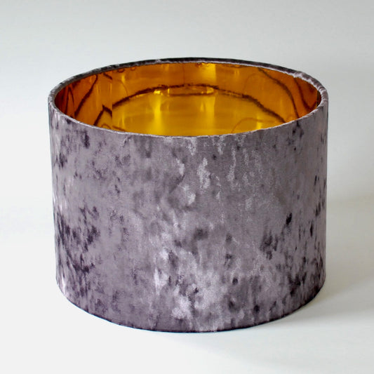 Handmade Crushed Velvet Lampshade  Purple