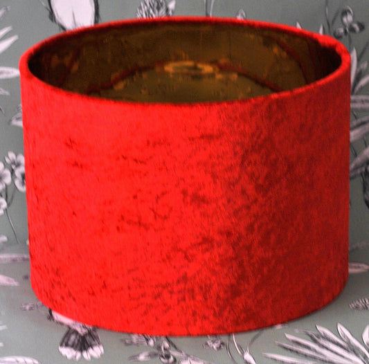 Handmade Red Crushed Velvet Lampshade