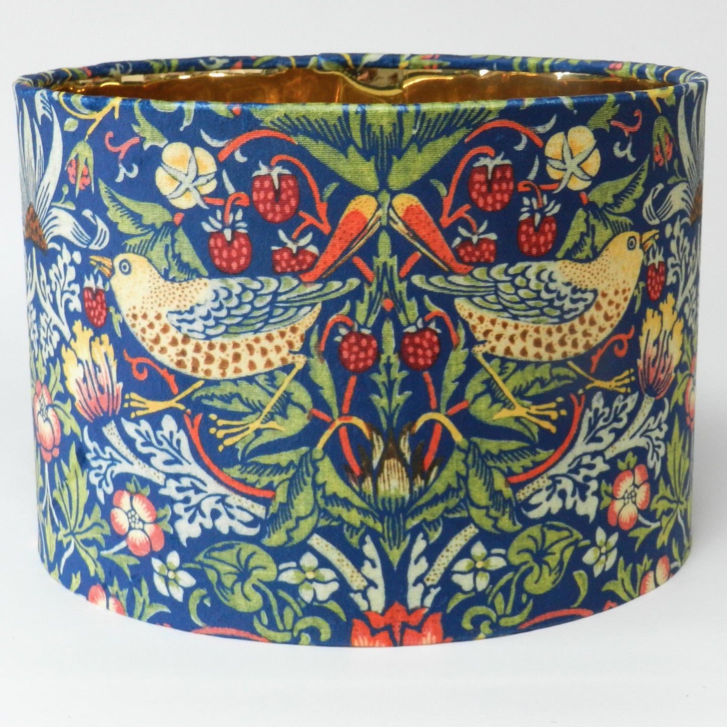 Handmade Strawberry Thief Velvet Lampshade Navy