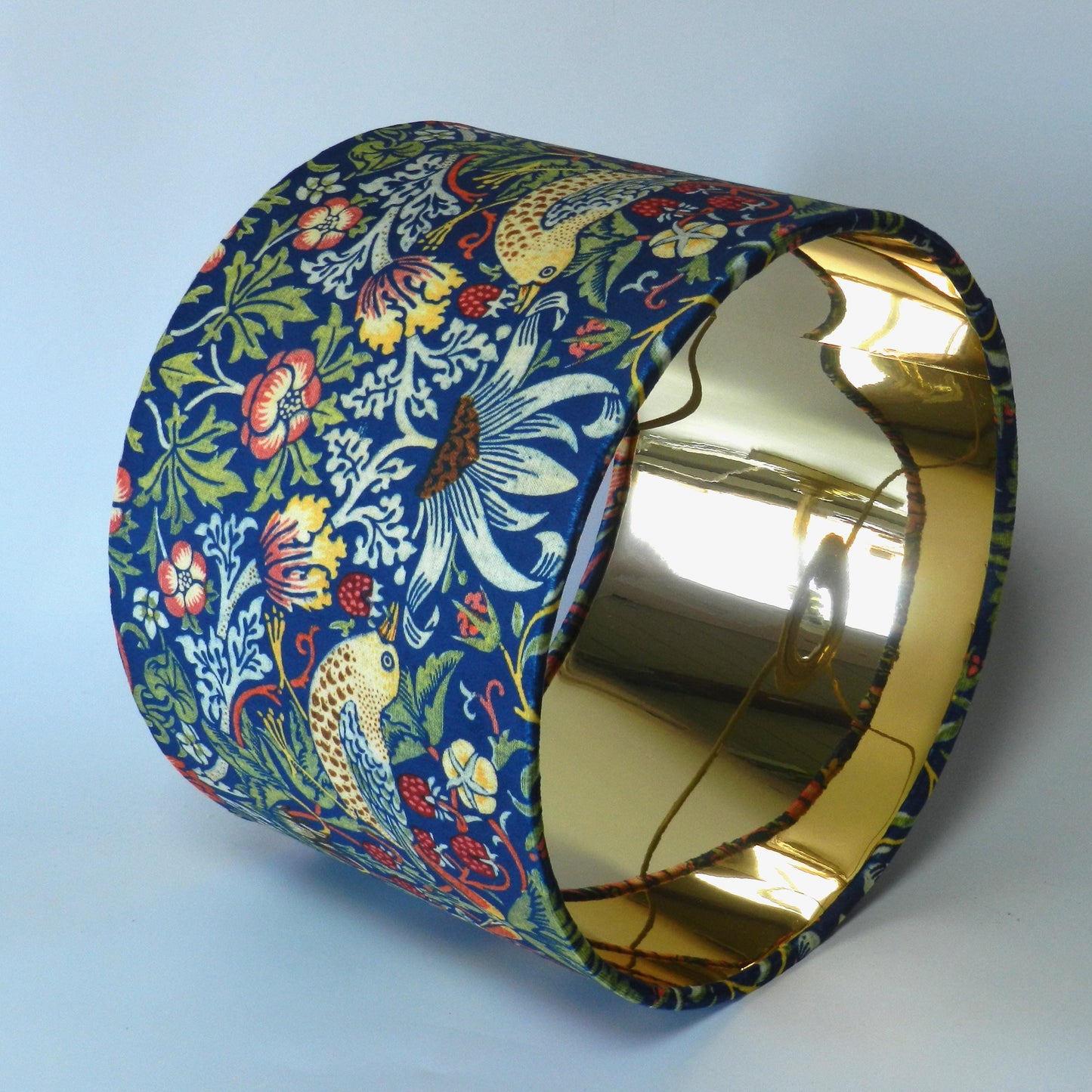 Handmade Strawberry Thief Velvet Lampshade Navy
