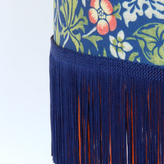 Handmade Strawberry Thief Velvet Lampshade Navy