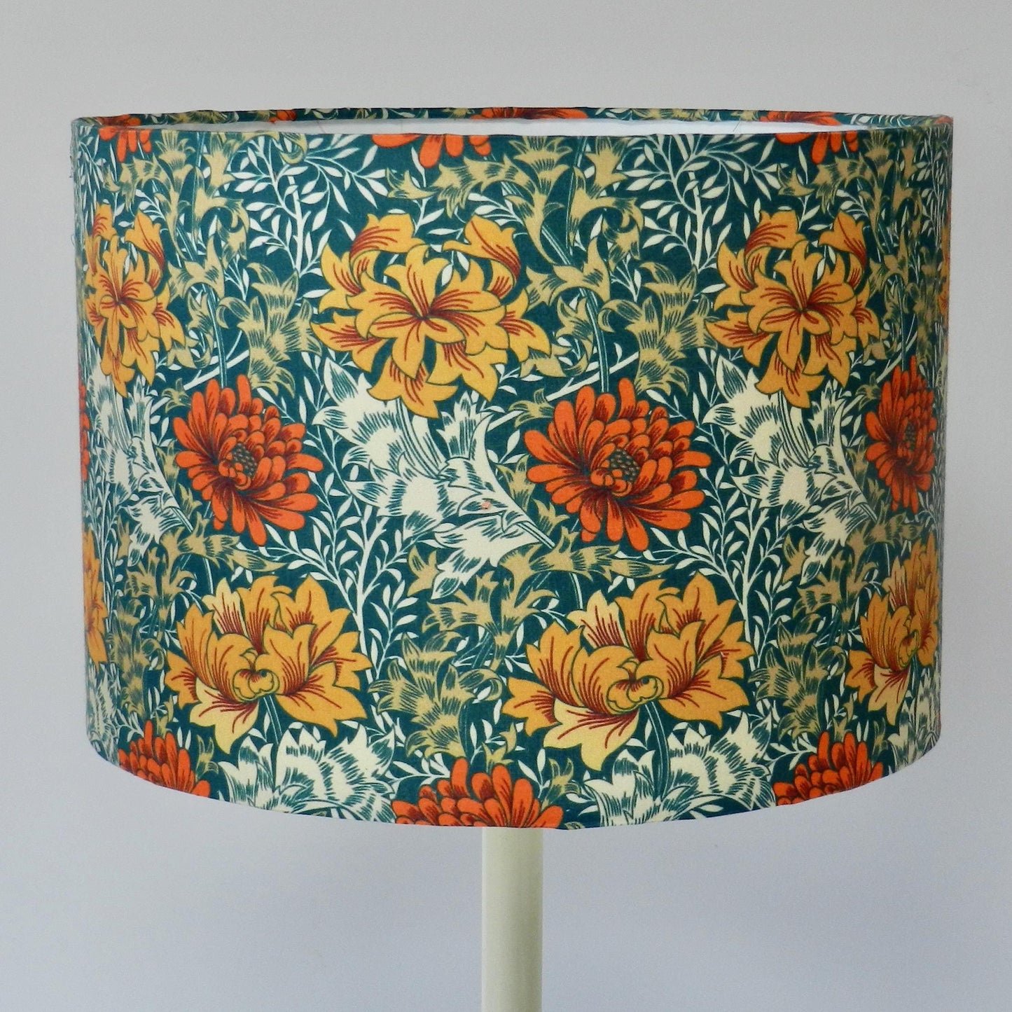 Handmade Floral Orange & Jade Lampshade William Morris