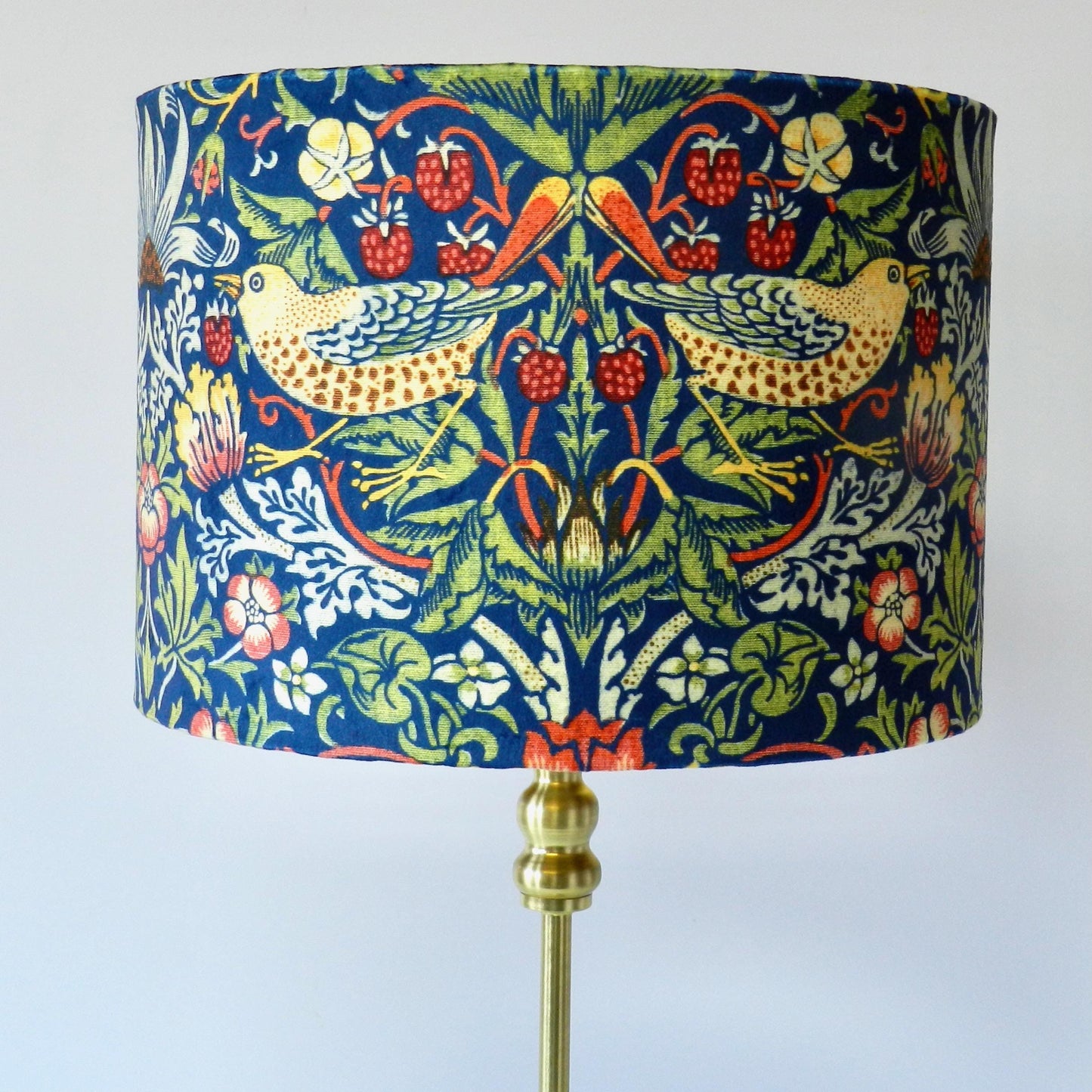 Handmade Strawberry Thief Velvet Lampshade Navy
