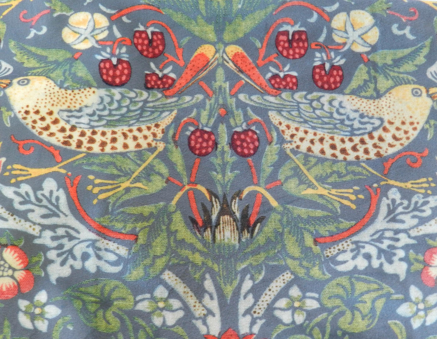 Handmade Strawberry Thief Velvet Lampshade Grey/Green